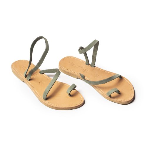 Corfu Sandals γυναικείο δερμάτινο σανδάλι ''naomi'' πράσινο