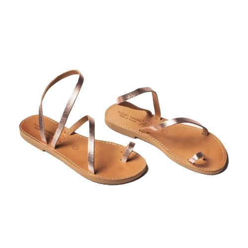 Corfu Sandals Γυναικείο δερμάτινο σανδάλι ''Naomi'' rose gold