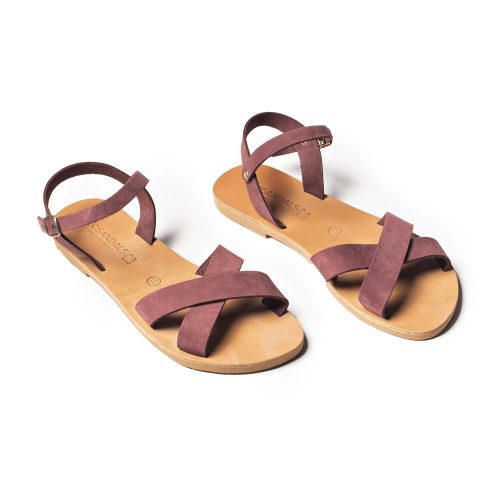 Corfu Sandals Women's leather sandals "Naysika" purple nubuck