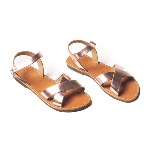 Corfu Sandals Women's leather sandals "Naysika" Rose Gold