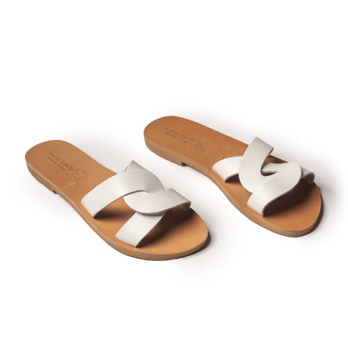 Corfu Sandals Women's leather sandals "Mykonos" white