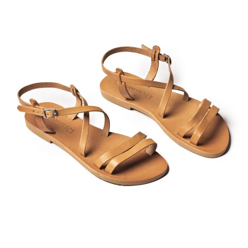 Corfu Sandals γυναικείο δερμάτινο σανδάλι ''amara'' φυσικό