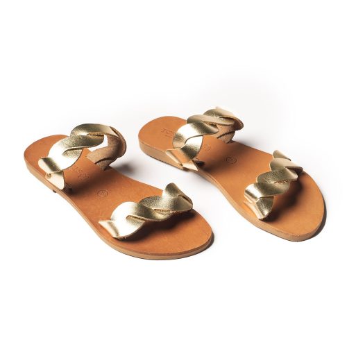 Corfu Sandals Women's leather sandals "Melodia" gold