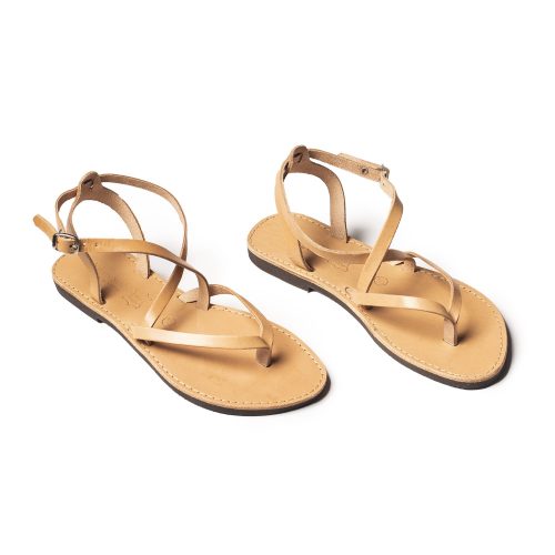 Corfu Sandals Women's handmade leather sandals "Erikousa" natural