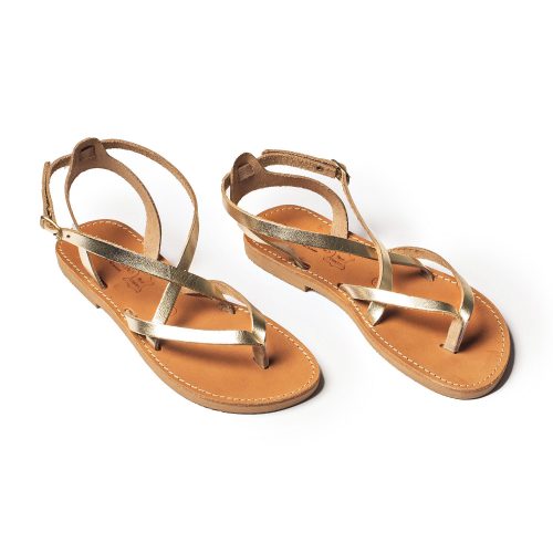 Corfu Sandals γυναικείο χειροποίητο δερμάτινο σανδάλι ''erikousa'' χρυσό