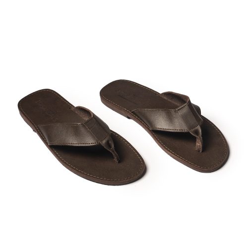 Corfu Sandals αντρικό δερμάτινο σανδάλι ''Paris'' καφέ σκούρο