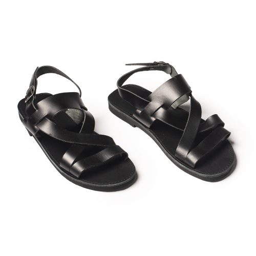 Corfu Sandals αντρικό δερμάτινο σανδάλι ''Zeus'' total black