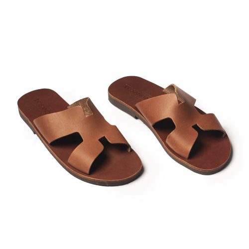 Corfu Sandals αντρικό δερμάτινο σανδάλι ''Iasonas'' light brown