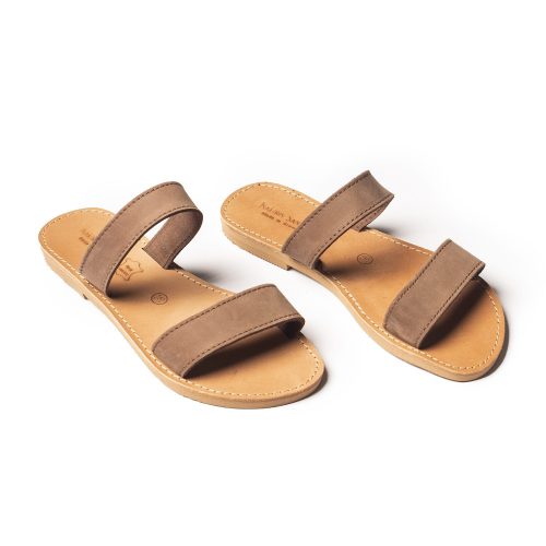 Corfu Sandals Women's leather sandals "Katrina" brown nubuck