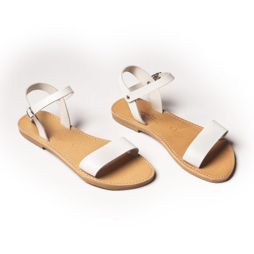 Corfu Sandals Women's leather sandals "Zoe" white