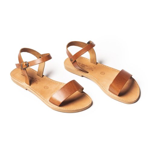 Corfu Sandals Women's leather sandals "Zoe" honey