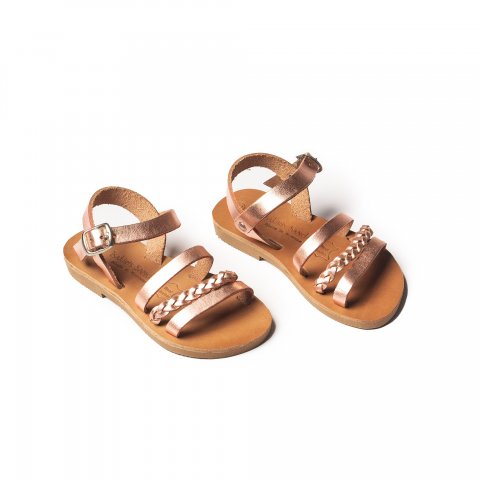 Corfu Sandals παιδικό δερμάτινο σανδάλι ''Lilo'' bronze