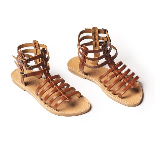 Corfu Sandals Women's leather sandals gladiator "theodora" honey