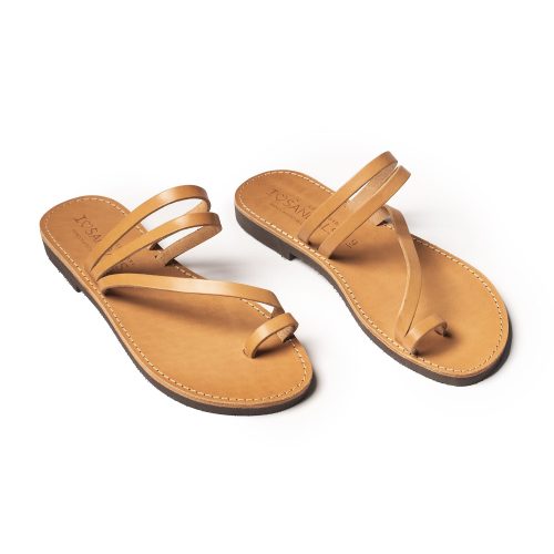 Corfu Sandals γυναικείο δερμάτινο σανδάλι ''Alonnisos'' natural
