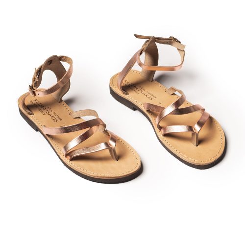 Corfu Sandals γυναικείο δερμάτινο σανδάλι ''Ermioni'' bronze