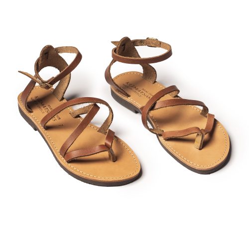 Corfu Sandals Women's leather sandals "Ermioni" honey
