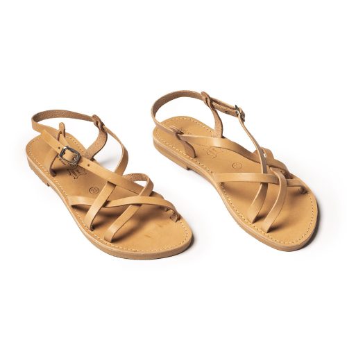 Corfu Sandals γυναικείο δερμάτινο σανδάλι ''anne'' φυσικό