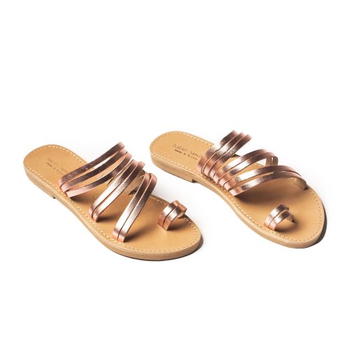Corfu Sandals Women's leather sandals "Helena" bronze