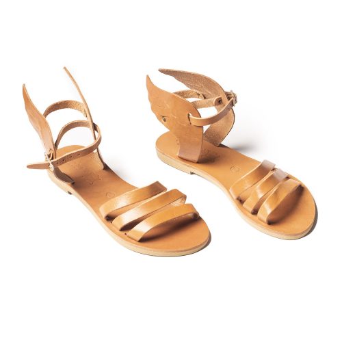 Corfu Sandals γυναικείο δερμάτινο σανδάλι ''hermes''  φυσικό