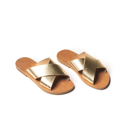 Corfu Sandals Kids leather sandals "Cinderella" gold