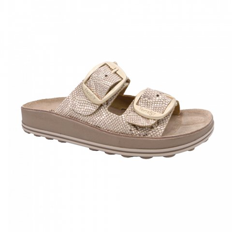 Fantasy Sandals Γυναικεία ανατομικά σανδάλια fantasy ''Despina'' rosegold lizard