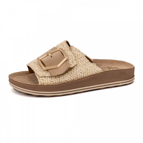 Fantasy Sandals Γυναικεία ανατομικά σανδάλια fantasy 'Korina' vanilla raffia