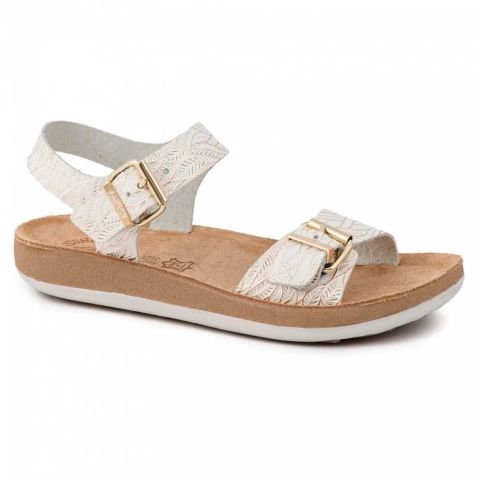 Fantasy Sandals Γυναικεία ανατομικά fantasy sandals white  leaf 'Panagiota'