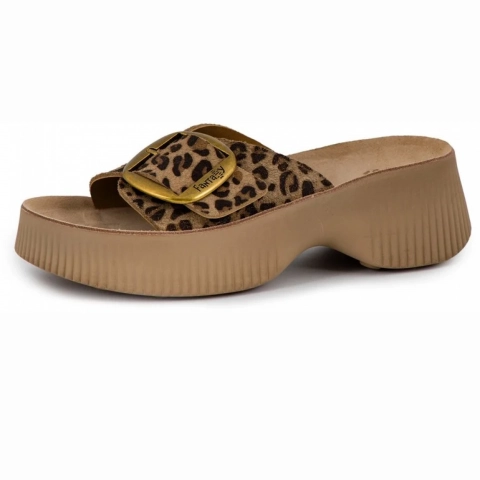 Fantasy Sandals Γυναικεία ανατομικά fantasy sandals Beatrice moka leopardo