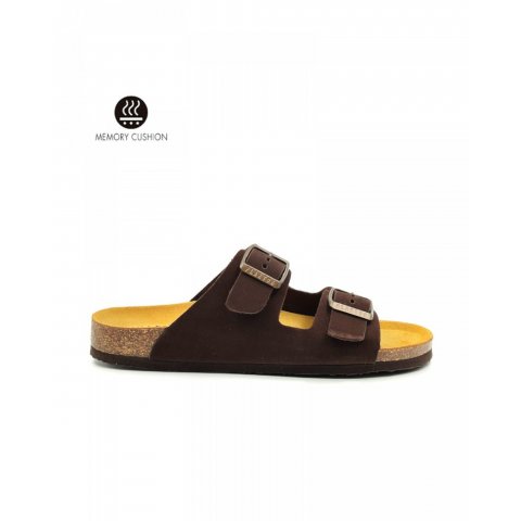 Plakton Γυναικεία ανατομικά σανδάλια plakton marron nubuck